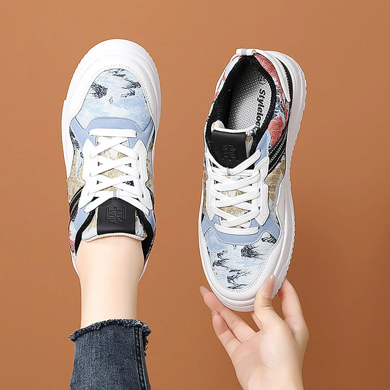 Women White Sneakers Low Top Lace Up Workout Lightweight Fashion Comfortable Non Slip Walking Running Shoes
