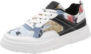 Women White Sneakers Low Top Lace Up Workout Lightweight Fashion Comfortable Non Slip Walking Running Shoes
