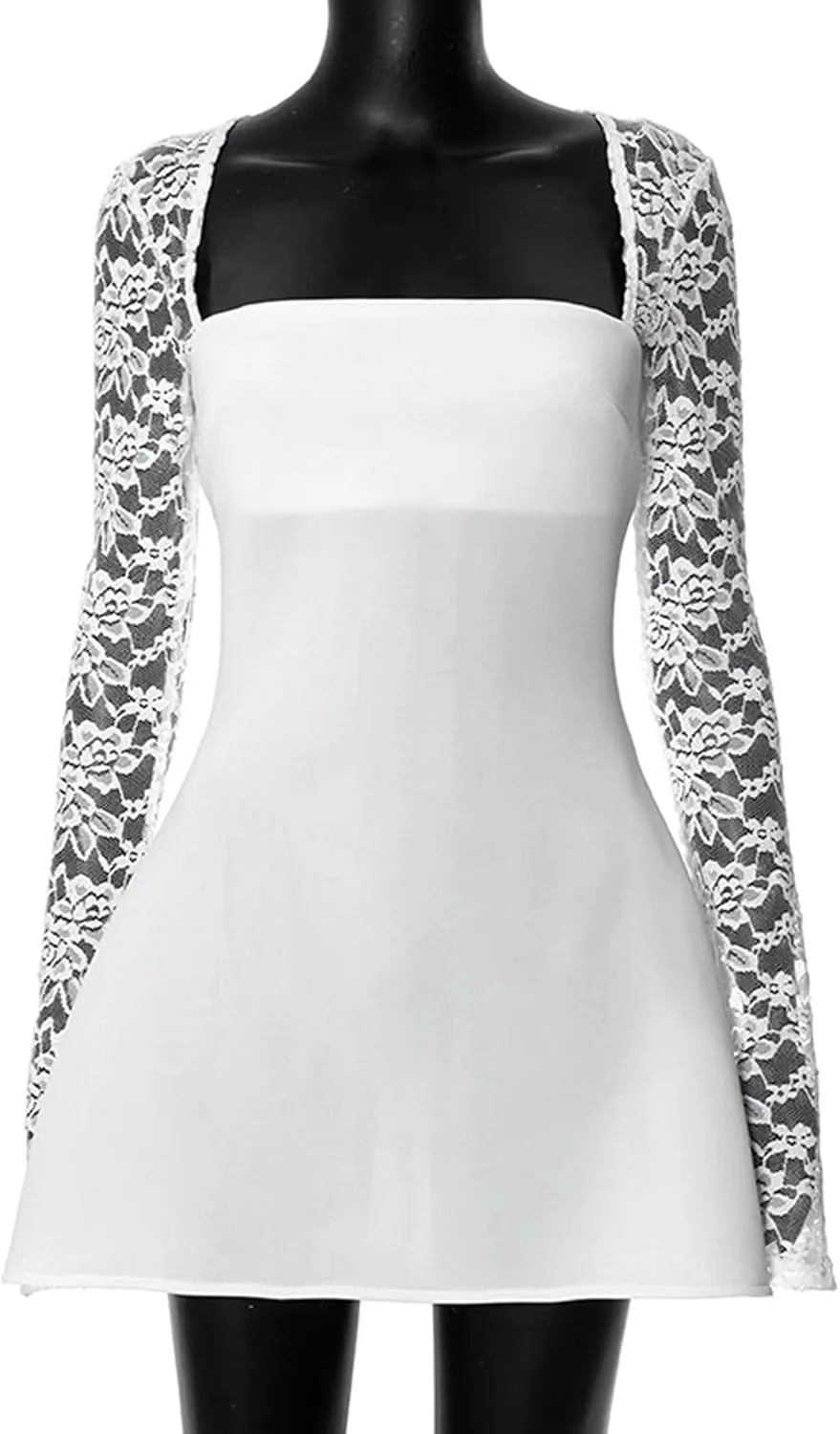 Women's Elegant Lace Sleeve Mini Dress A Line Short Dress Formal Elegant Evening Party Homecoming Prom Dresses Gowns