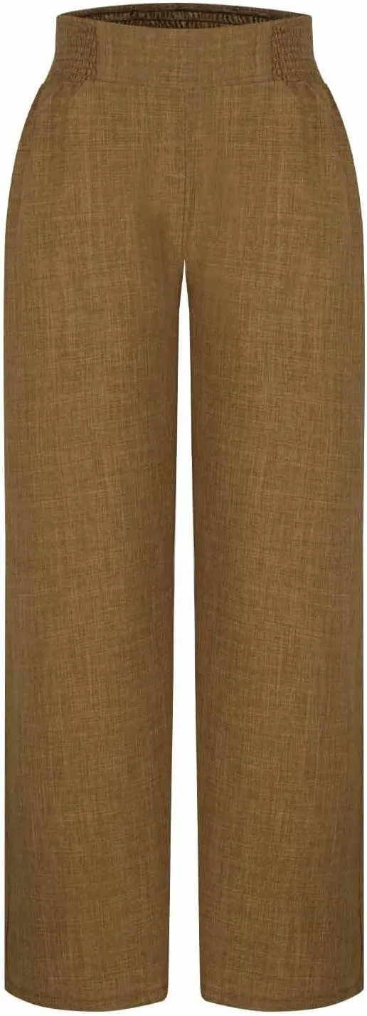 Womens Linen Pants Wide Leg Casual Baggy Trousers Pocketed Summer Palazzo Pants 2025 Beach Travel Vacation Outfits
