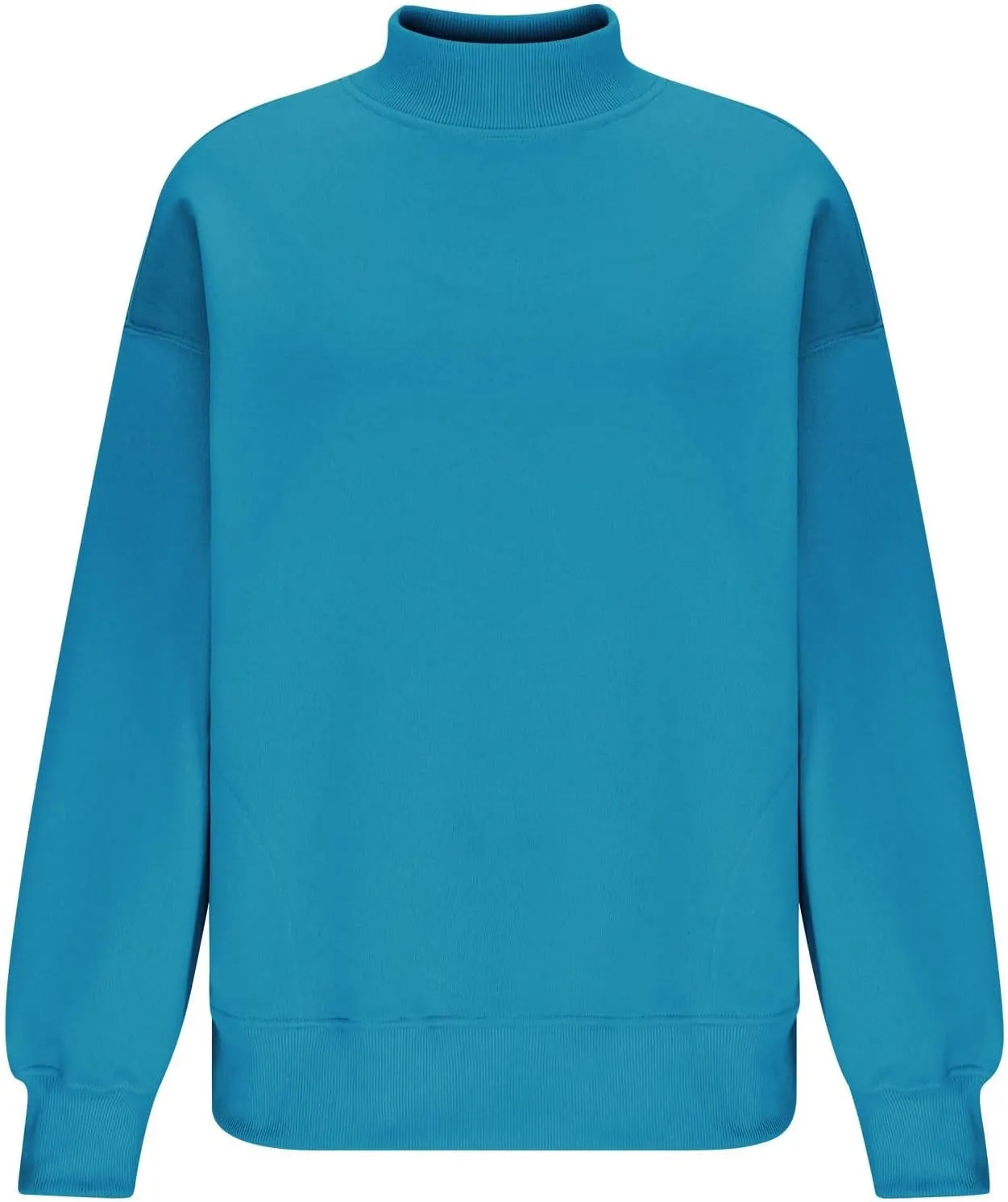 Womens Mock Neck Oversized Sweatshirts with Pockets Fleece Tops Pullover No Hood Sweater for Cold Freezing Weather