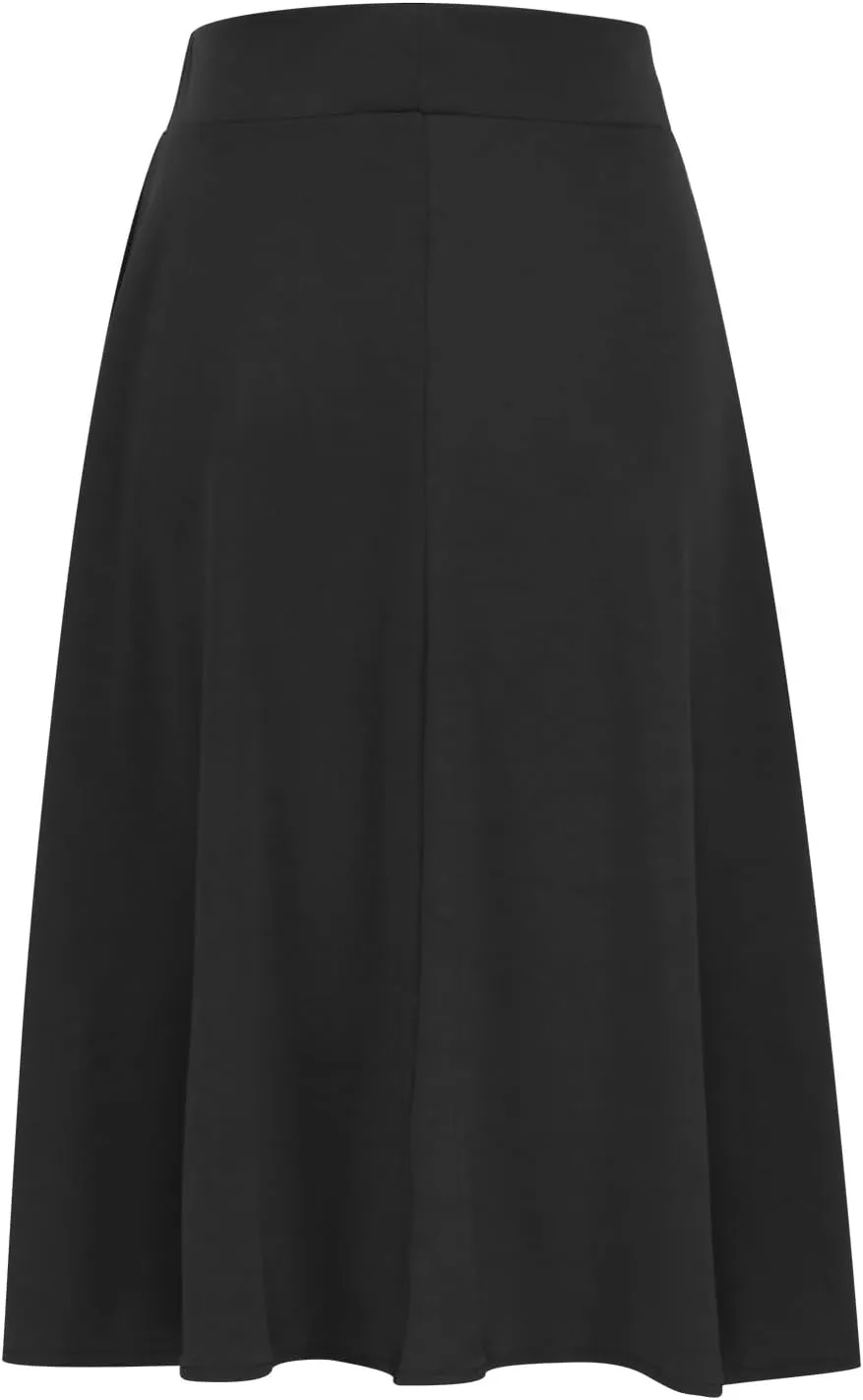 Women's Shirts Curved Hem Skirt Solid Color Classic High Waisted Skirt Plus Size Pleated Skirt Cozy Trendy Skirt