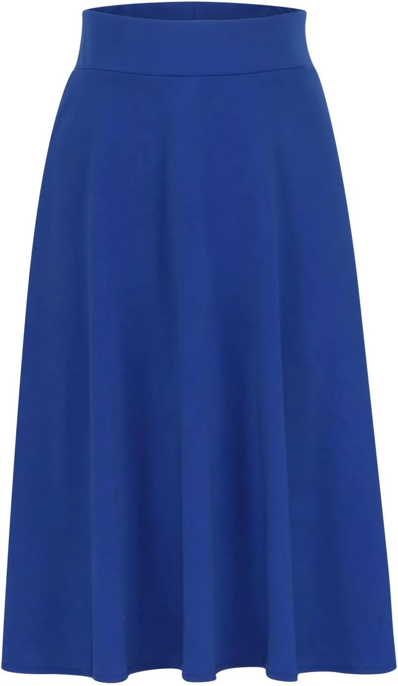 Women's Shirts Curved Hem Skirt Solid Color Classic High Waisted Skirt Plus Size Pleated Skirt Cozy Trendy Skirt