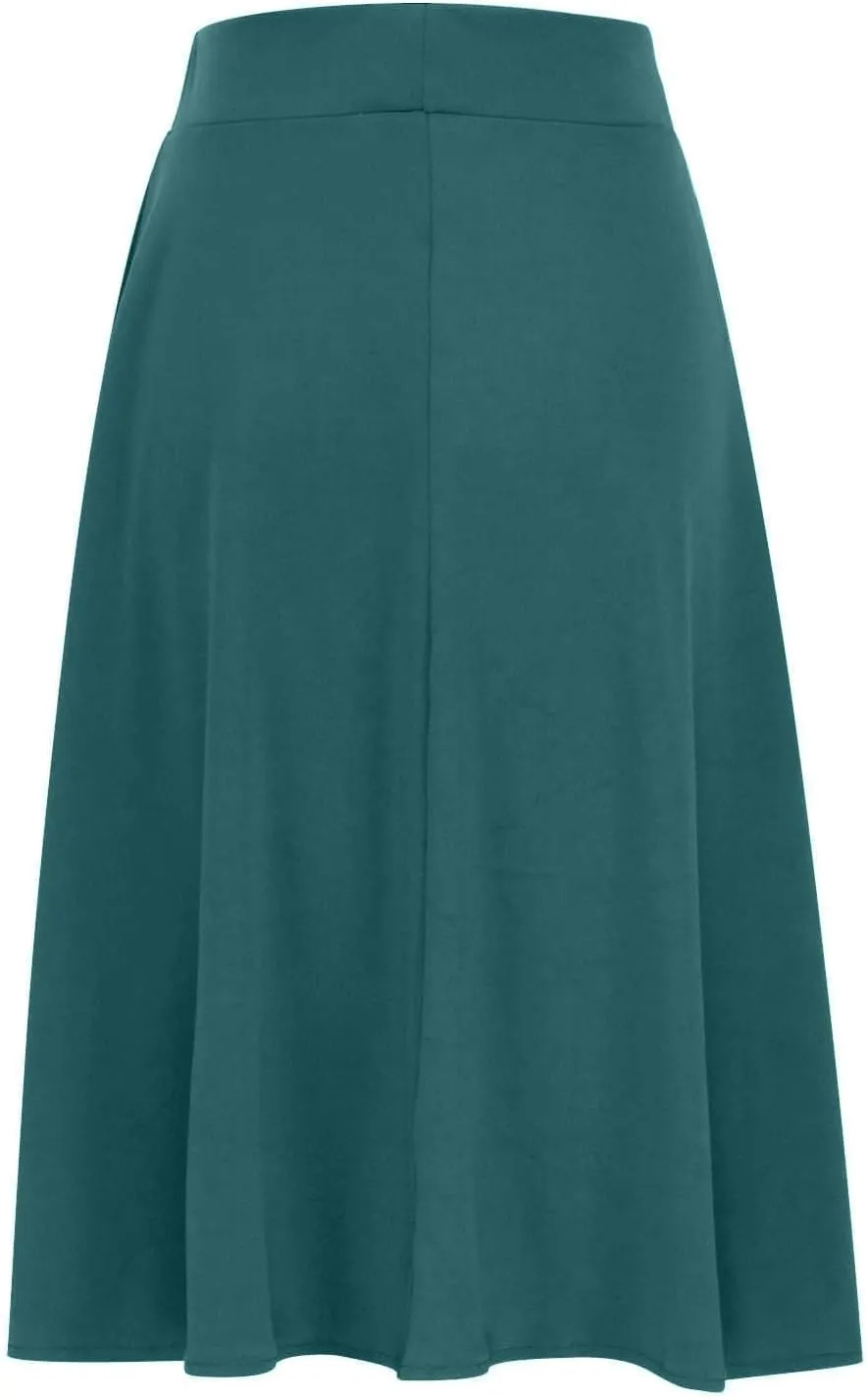 Women's Shirts Curved Hem Skirt Solid Color Classic High Waisted Skirt Plus Size Pleated Skirt Cozy Trendy Skirt