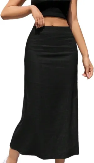 Womens Summer Flowy Skirt Dress Long Midi Skirt Summer