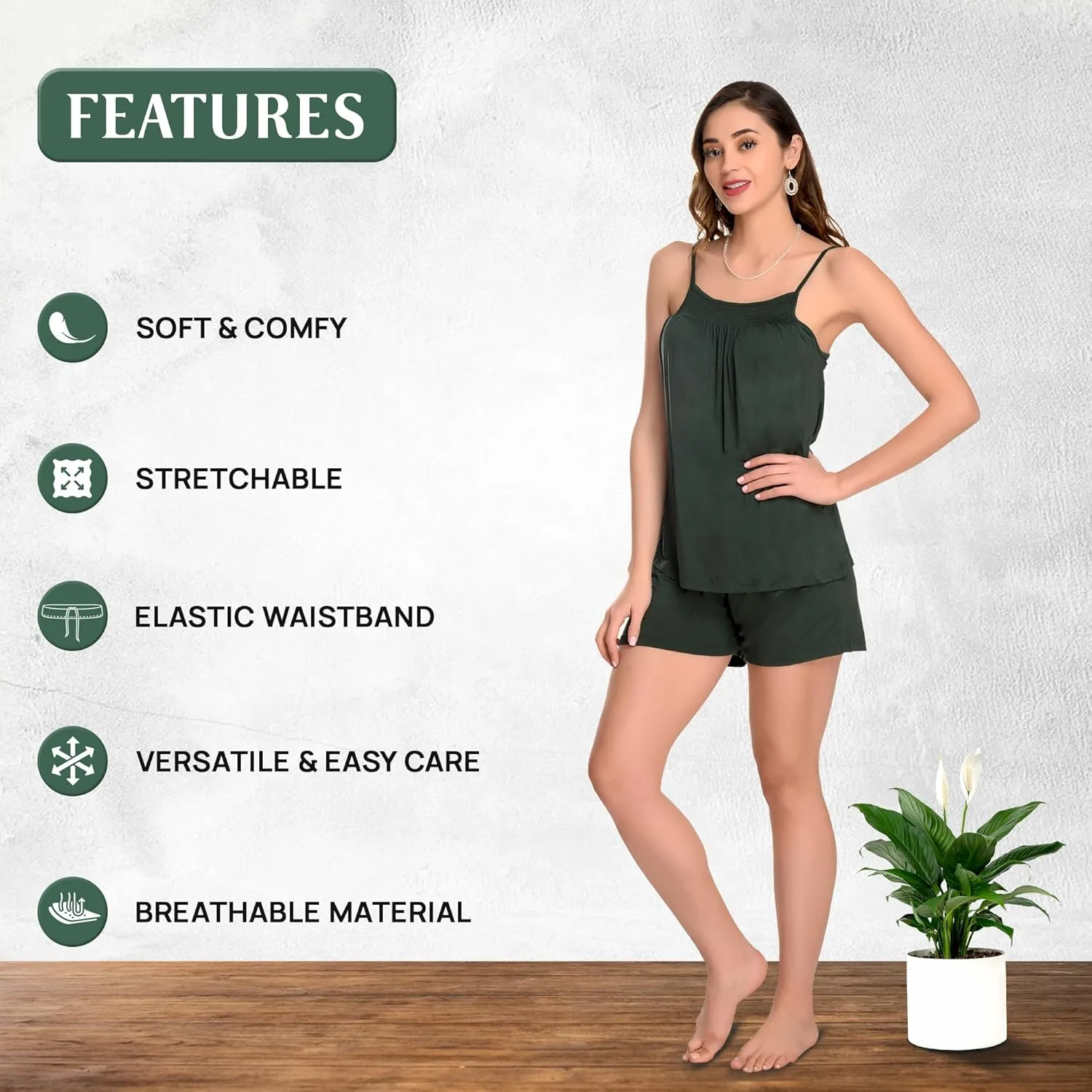 Women's Summer Style Viscose Made of Bamboo Pajama Set Night Sweat Sleepwear Comfortable Loungewear for Menopause