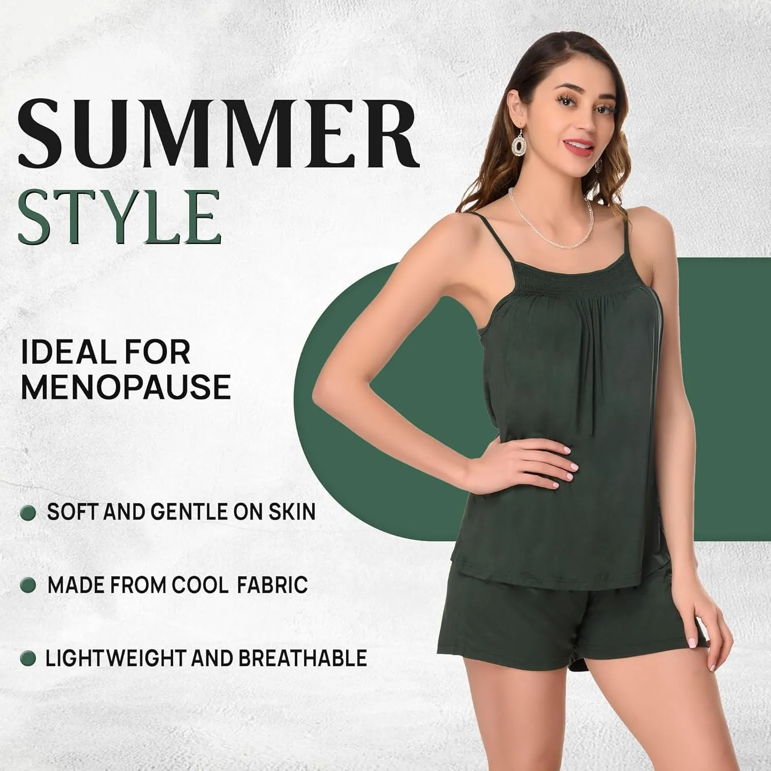 Women's Summer Style Viscose Made of Bamboo Pajama Set Night Sweat Sleepwear Comfortable Loungewear for Menopause