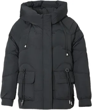 Women's Winter Cotton Padded Coat Casual Warm Down Jacket Thickened Large Pocket Hooded Parkas