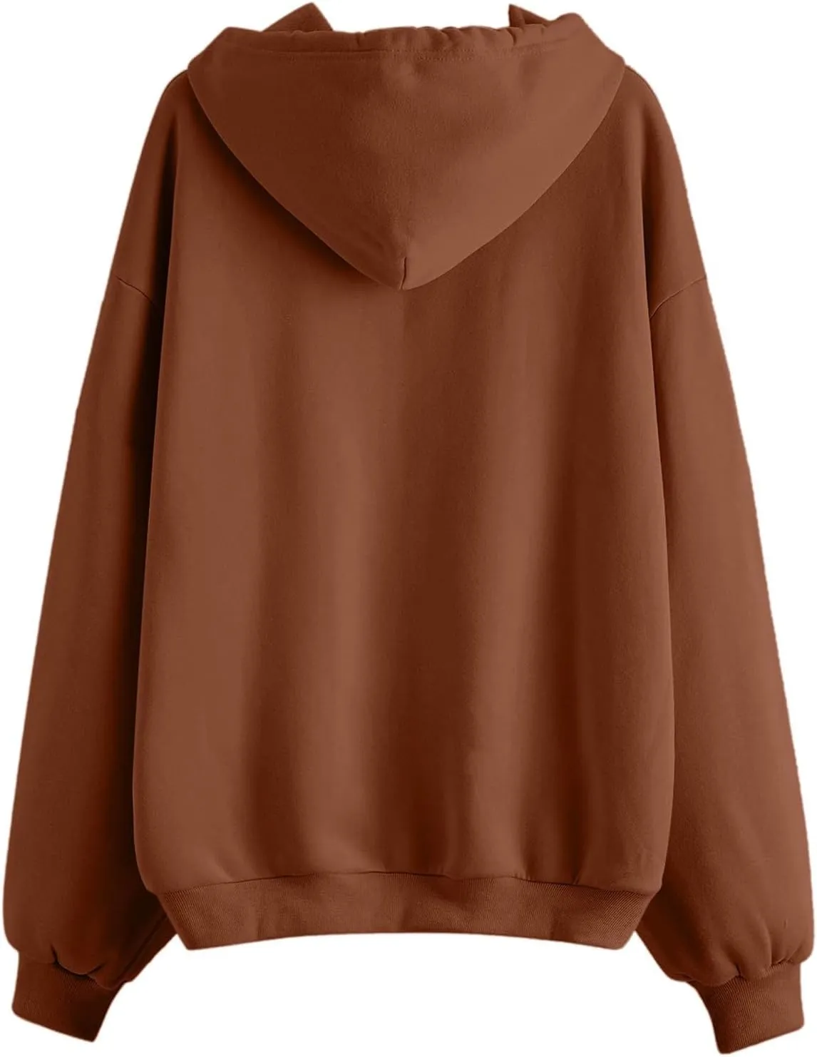 Womens Zip Up Hoodies Long Sleeve Fall Oversized Sweatshirts Casual Plain Fleece Jacket with Pockets Y2K Clothes Outwear