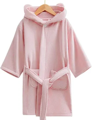 XUEMML Girls Robe,bathrobe With HoodCute & Towel Hooded Robe With Belt For Girls Comfortable Loungewear