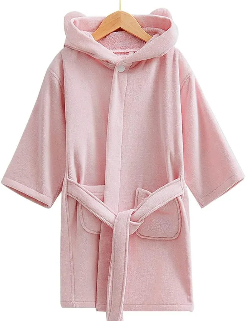 XUEMML Girls Robe,bathrobe With HoodCute & Towel Hooded Robe With Belt For Girls Comfortable Loungewear