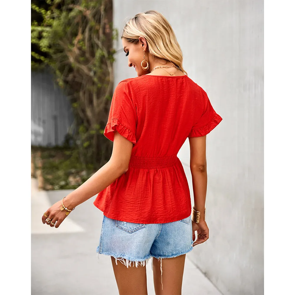 YESFASHION Waist Slimming Tops Women Temperament Shirt