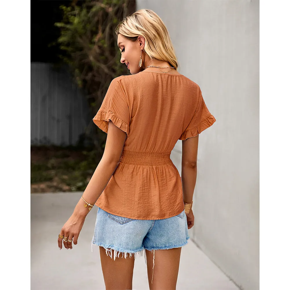 YESFASHION Waist Slimming Tops Women Temperament Shirt
