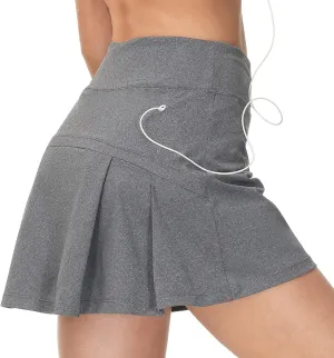 Zingther Women's High-Waist Tennis Skort Also for Pickleball, Badminton and Golf, Girls' Athletic Pleated Skirt